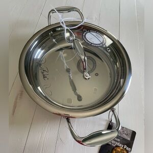 NEW David Burke Splendor Series 9.5” Everyday Pan with Glass Lid Stainless Steel